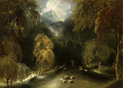 A View of Dovedale, Looking toward Thorpe Cloud by Thomas attr. to Lawrence